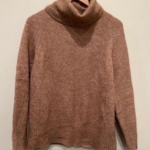 Babaton Tan Cowl Turtleneck Sweater